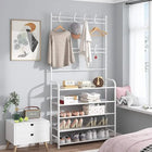 👟🧢 Multi-Functional Shoe & Hat Rack | 4-Tier Metal Shelf with Hooks