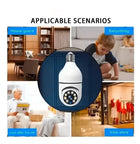 WiFi Smart Panorama Camera 🔒 – 360° Bulb Security Camera | Night Vision | Mobile App Control 📲